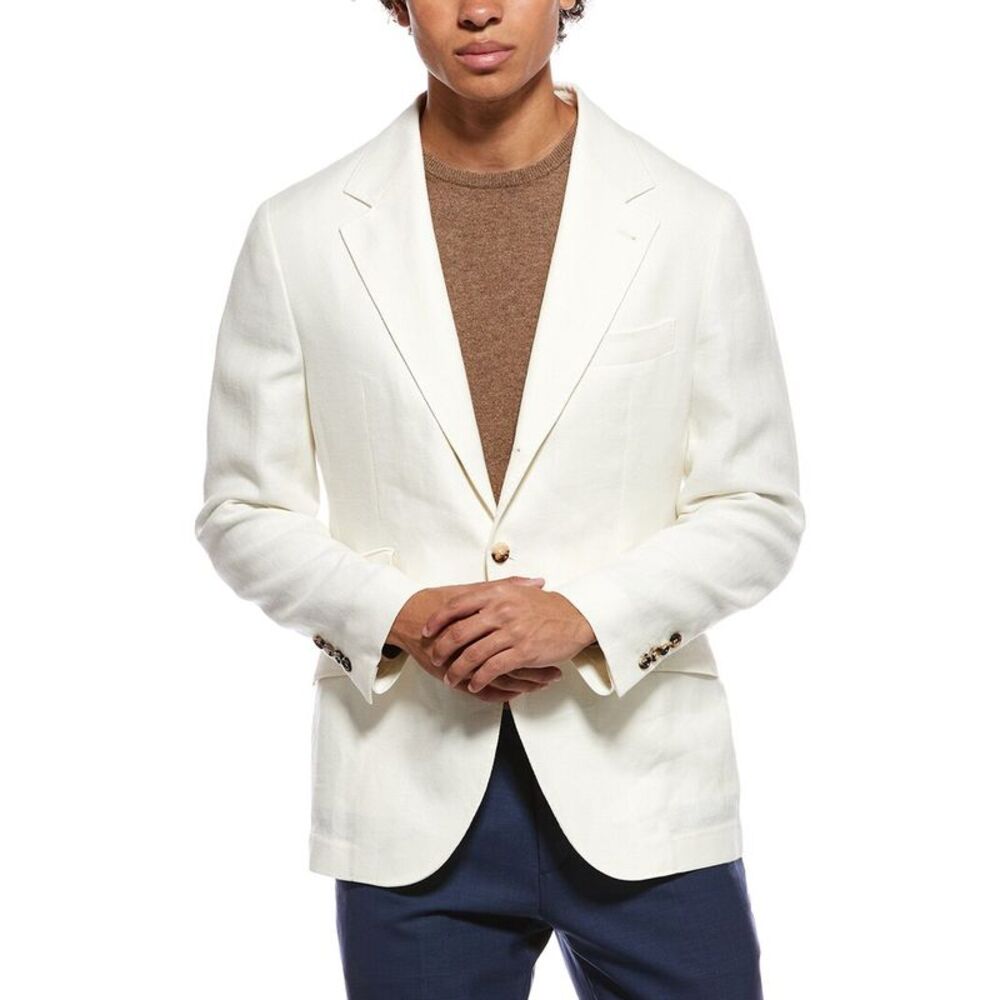 Brunello Cucinelli Mens  Linen & Wool-Blend Blazer, White